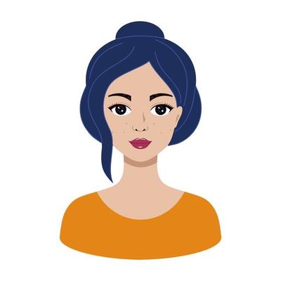 beautiful girl with blue hair avatar of woman for social network vector